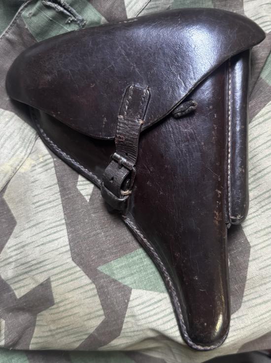 WW2 German P08 Luger Hardshell Leather Holster