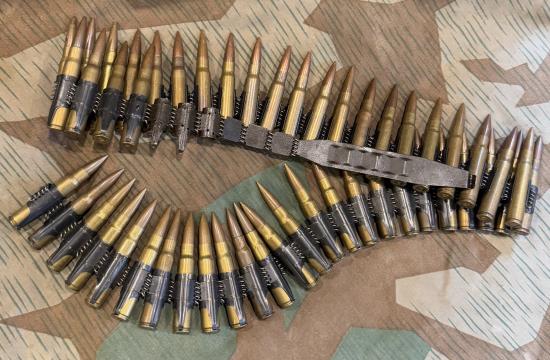 Inert belted 7.92mm MG34/42 Rounds