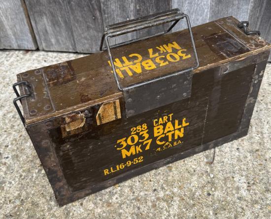 WW2 Vickers .303 Ball wooden ammunition belt box