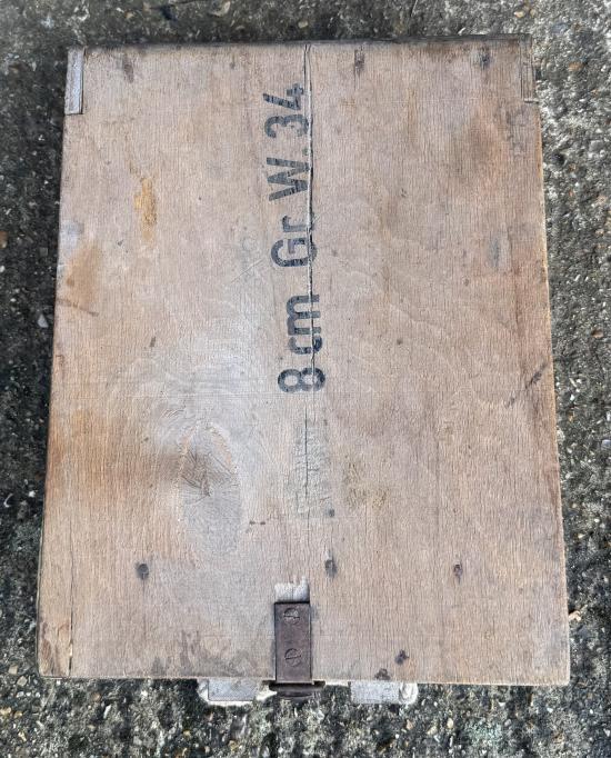 German 8cm Mortar Round Wooden Box