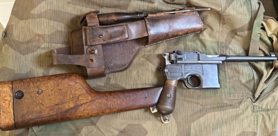 Deactivated WW1 C96 Pistol Complete Rig